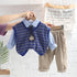 Spring and Autumn Boys Shirt Long Sleeve Set Three-Piece Set